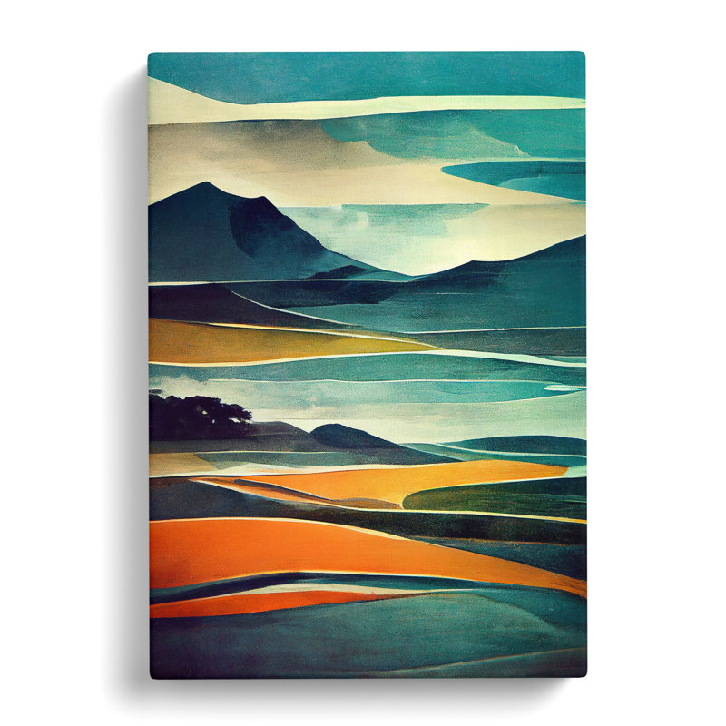 Mountain Landscape Abstract No.1 - Wrapped Canvas, 50cm H x 35cm W x 3cm D