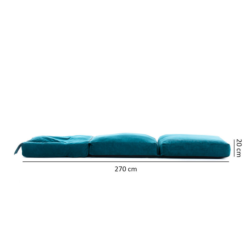 Fauteuil futon large de 35,4 po Elvin, Mélange de polyester vert pétrole