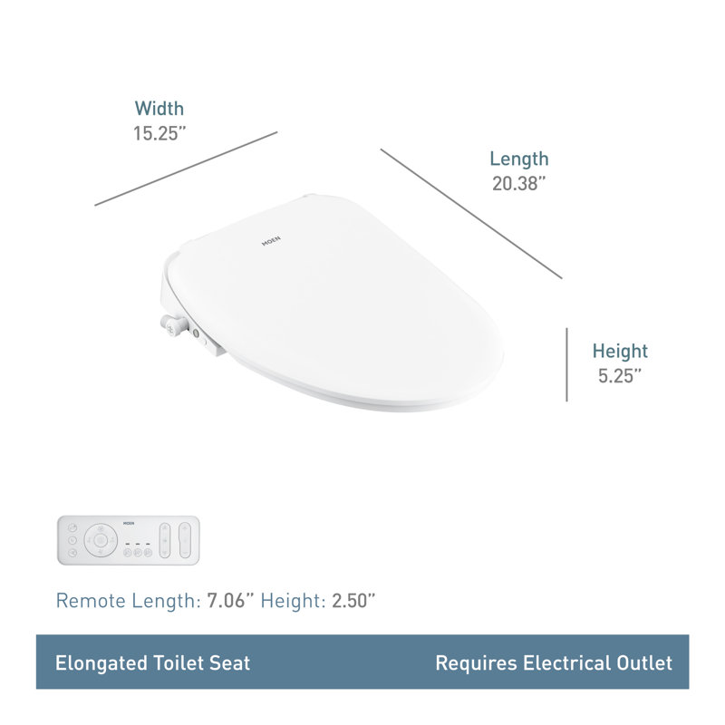 5-Series Premium Electronic Bidet Seat for Elongated Toilets with Remote