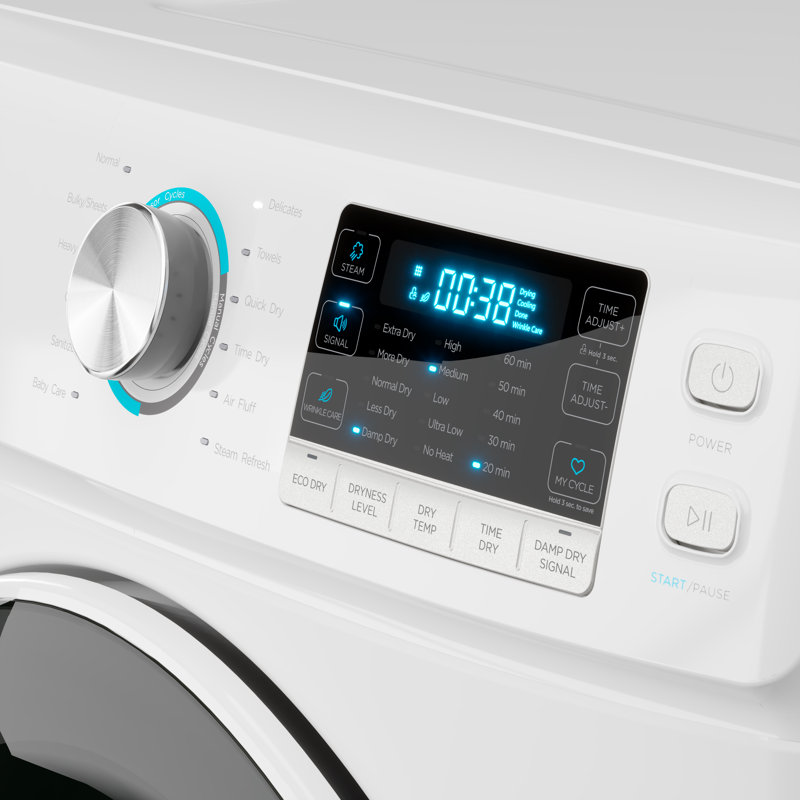KoolMore 8 Cubic Feet Vented Electric Stackable Dryer with Steam Dry and Sensor Dry