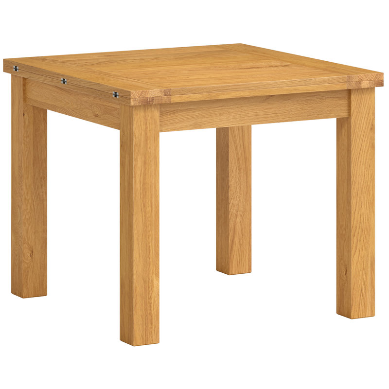 Forelli 91.5 cm Extendable Oak Rectangular Wood Top Dining Table with Wood Base