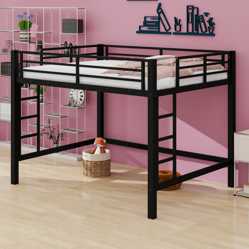Loft Bed Featuring An Easy Climb Ladder And Safety Guardrails, Queen