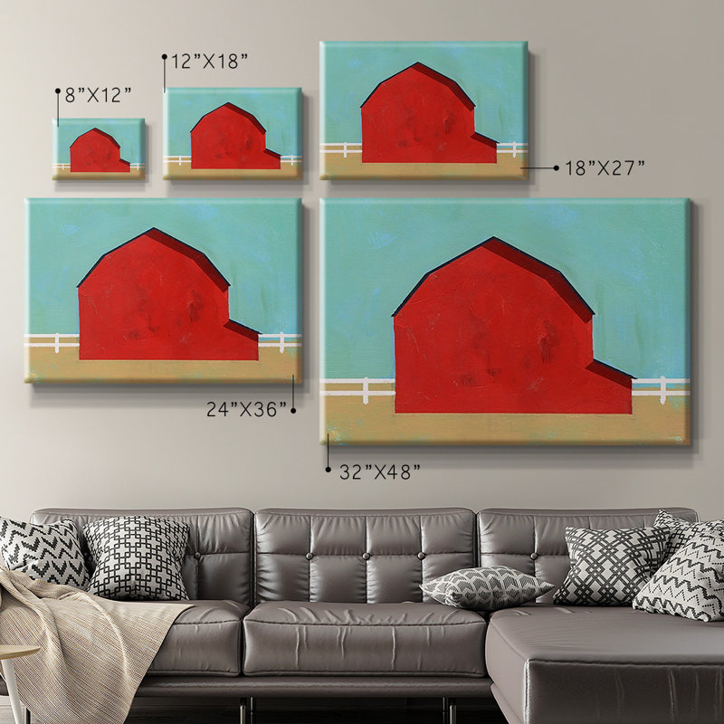 Big Red One I, toile tendue avec châssis de qualité supérieure - prête à être accrochée, H 32 po x l 48 po