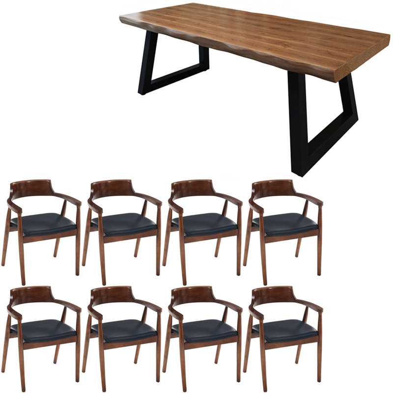 Ensemble de table de salle à manger moderne en bois massif de style nordique, H 29,5 po x L 78,7 po x l 31,4 po