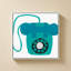 «Retro Téléphone Blue» par Jen Bucheli - Impression sur toile