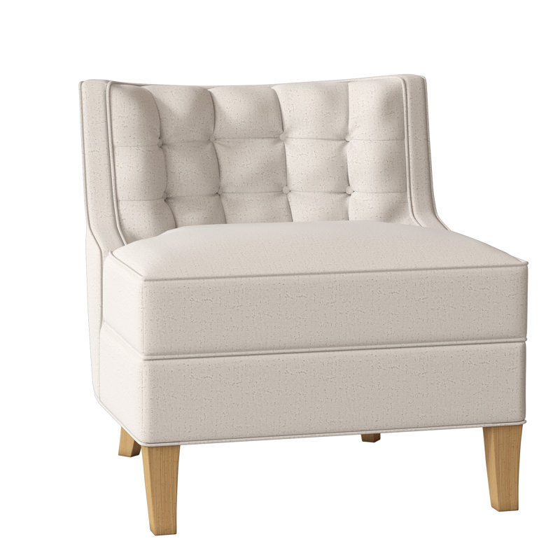 Chaise d'appoint avec coussin en polyester de 29 po de largeur Social, Ivoire de Venise, Ambre
