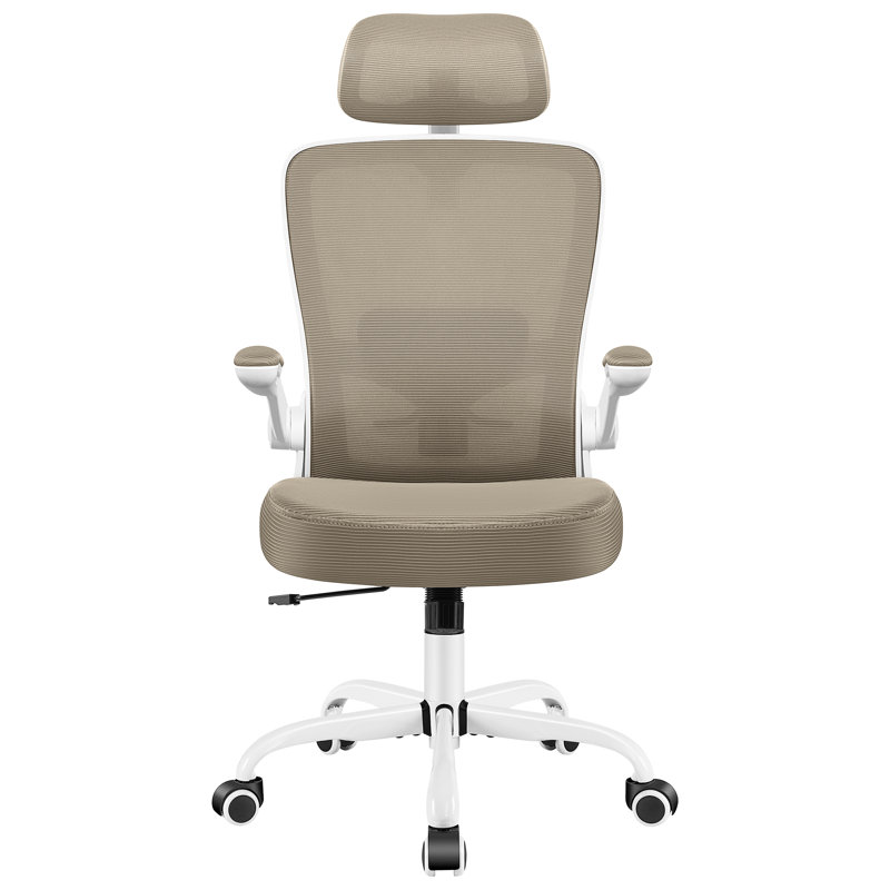 Everdene Office Ergonomic Task Chair, White, Khaki