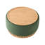 Repose-pieds de rangement rond de 29 po avec pieds en bois massif, table basse moderne avec couvercle réversible, structure en bois, repose-pieds en chenille pour le salon, aucun assemblage requis-1206698168