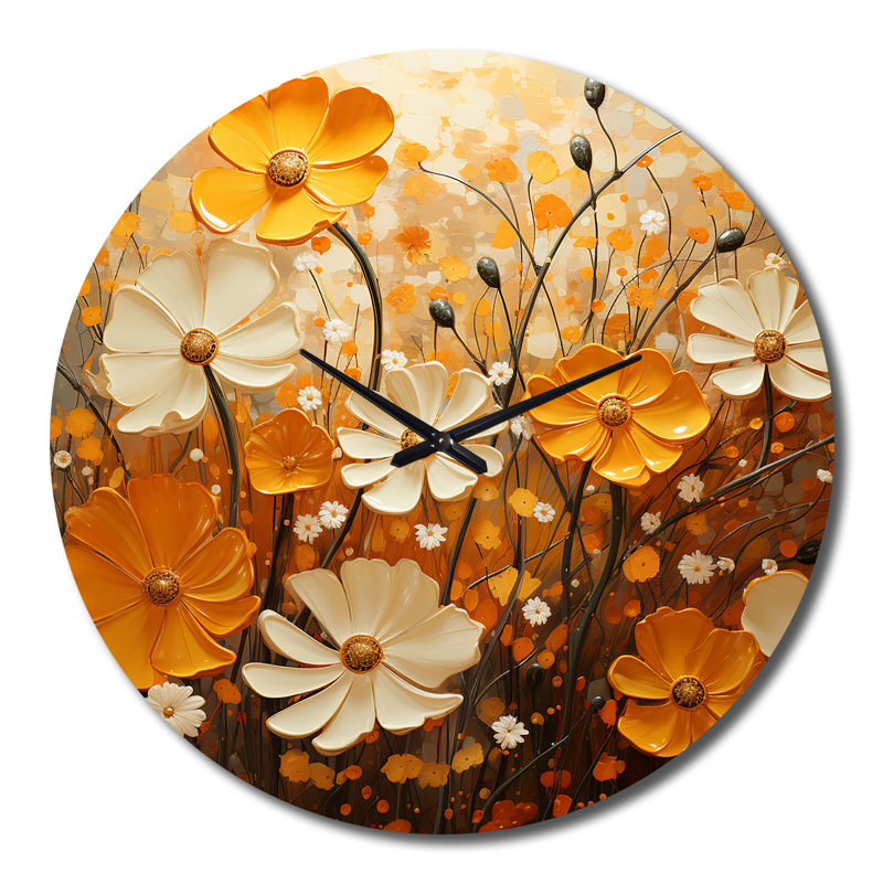 Cleata - Horloge murale florale, Grand