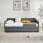 Canapé-lit convertible simple en fer gris, 2-en-1 multifonctionnel pour les petits espaces et les nuitées