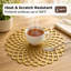 Elegant Wooden Trivet Placemats Set with Concentric Petal Cutout Design for Dining and Christmas Decor