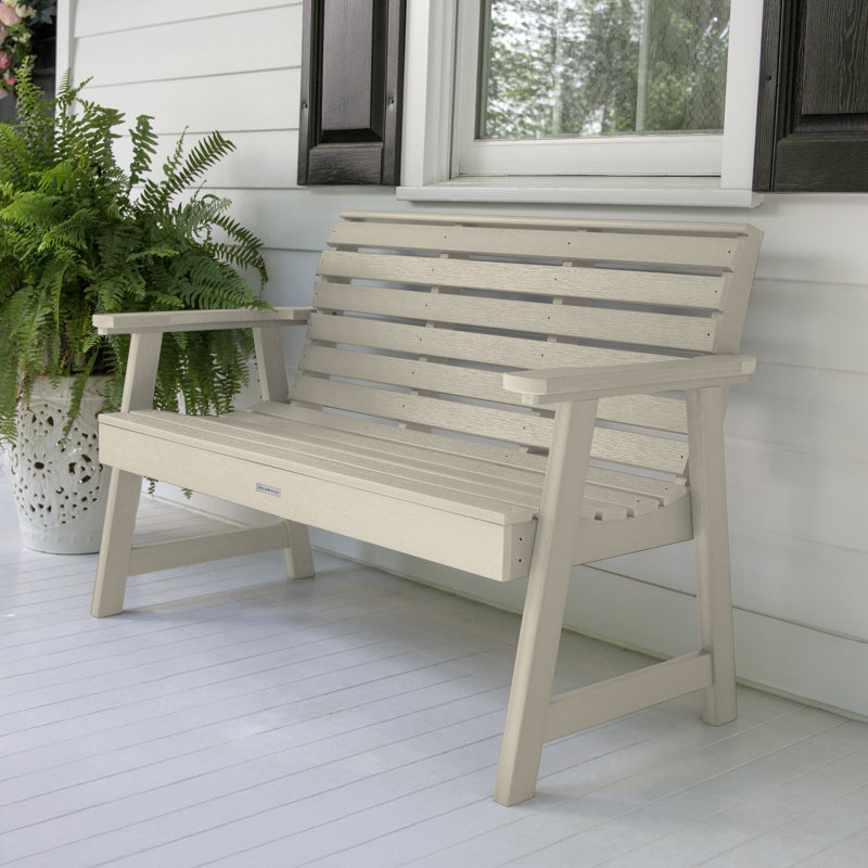 Banc de jardin en plastique Midwest, H 32 po x l 52 po x P 25 po, Blanchir