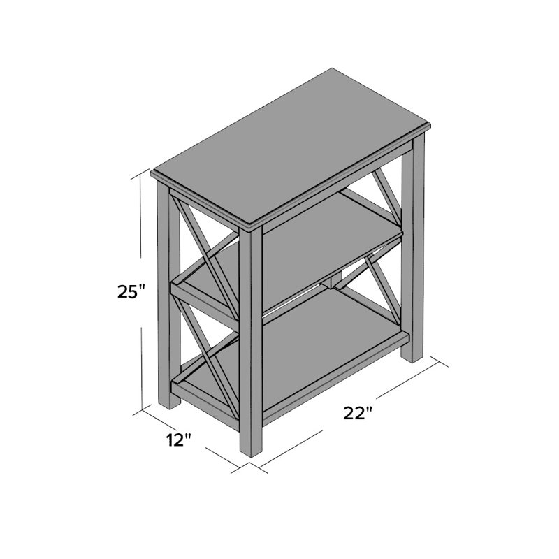 63.5cm H x 56cm W Bookcase, White