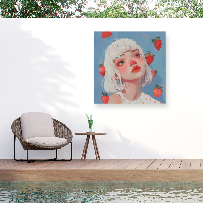 Toile d'extérieur Andreas Magnusson Strawberry Girl Two, H 14 po x l 14 po
