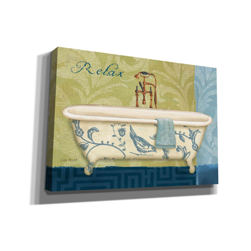 Canora Gray, «Blue Botanical Bath II» par Lisa Audit, art mural sur toile, H 18 po x l 26 po x P 0,75 po