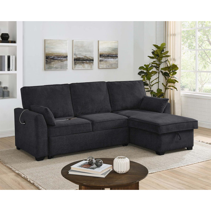 Tissu avec canapé à accoudoirs carrés, Noir