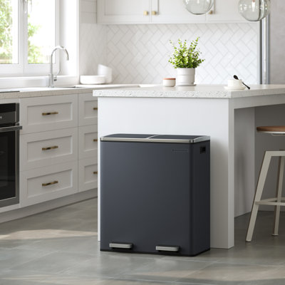 Steel Step On Multi-Compartment Rubbish & Recycling Bin
