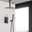 Ceiling Mounted Shower In Black Matte - Handheld & 16" Head High With Contemporary Look Kit Flexible Hose