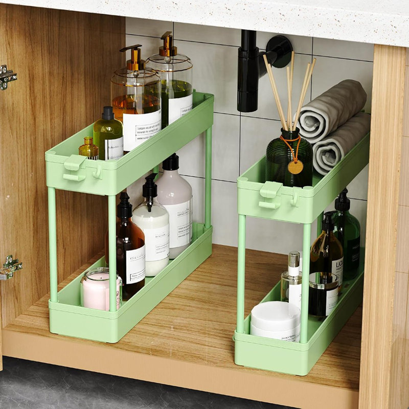 Slim Rolling Storage Cart 4 Tier Bathroom Organizer ...