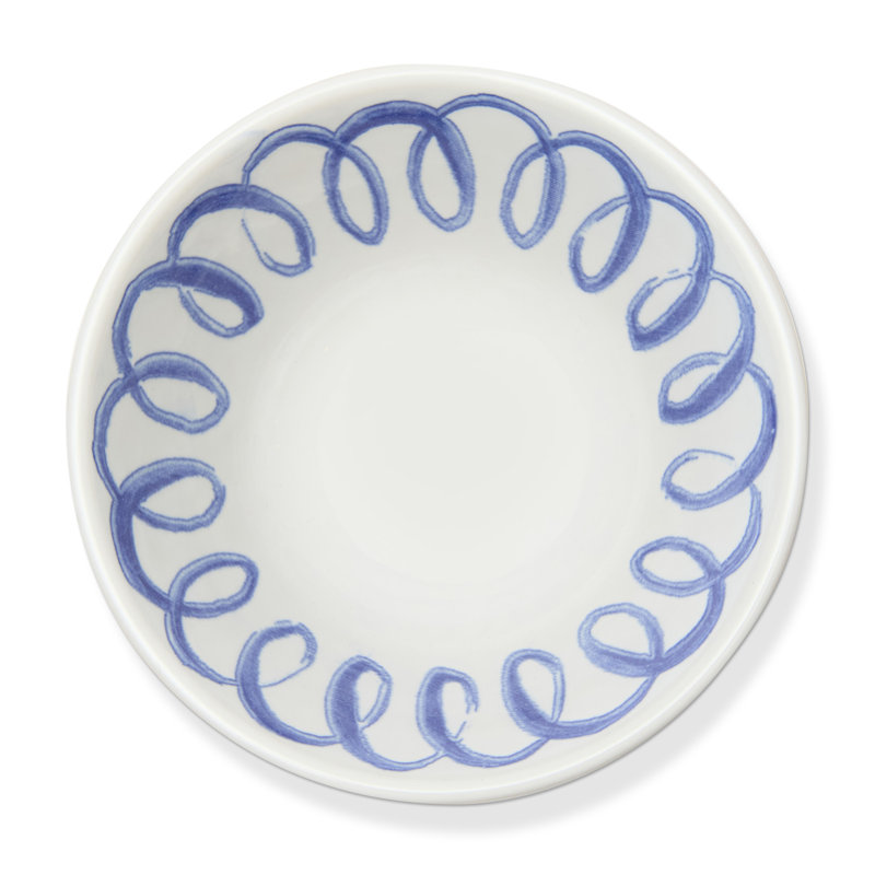 Amalfi Berry Bowl - Pink - 4.5", White/Blue
