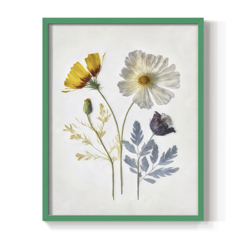 Pressed Flower Memories II, reproduction encadrée - bois massif, H 30 po x l 24 po, Green