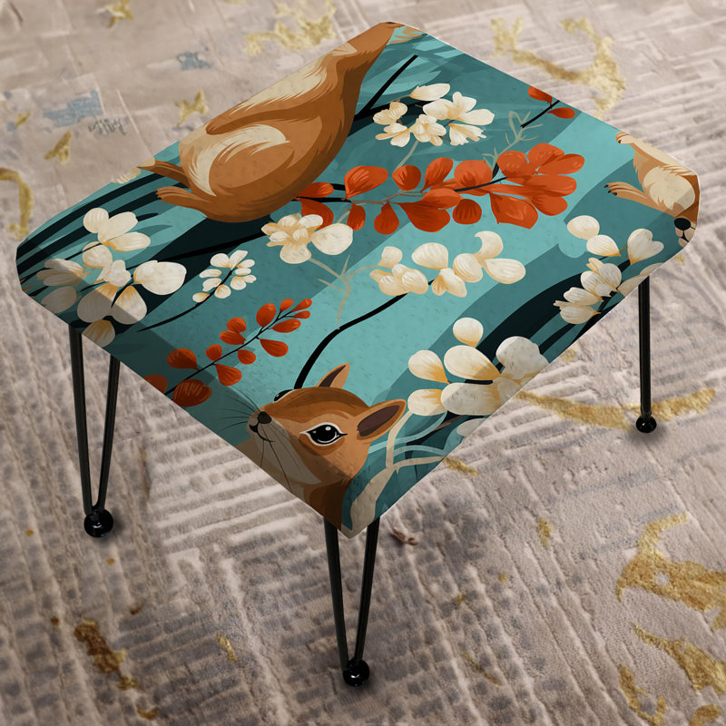 Joli motif d'écureuil sans couture - repose-pieds rectangulaire à imprimé animal