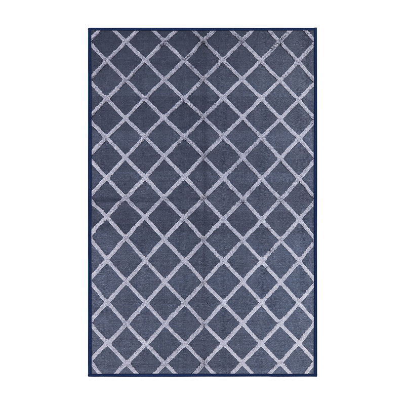 Tapis oriental bleu marine Luken, Rectangle 7 pi x 9 pi