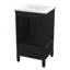Meuble-lavabo de 20 po avec lavabo, armoire de salle de bain avec deux portes, butoir de porte magnétique et patins réglables, tiroir, noir-893377296