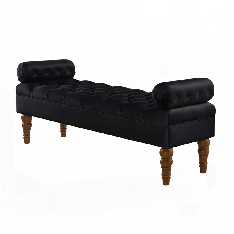 Upholstered Window Bench, Black