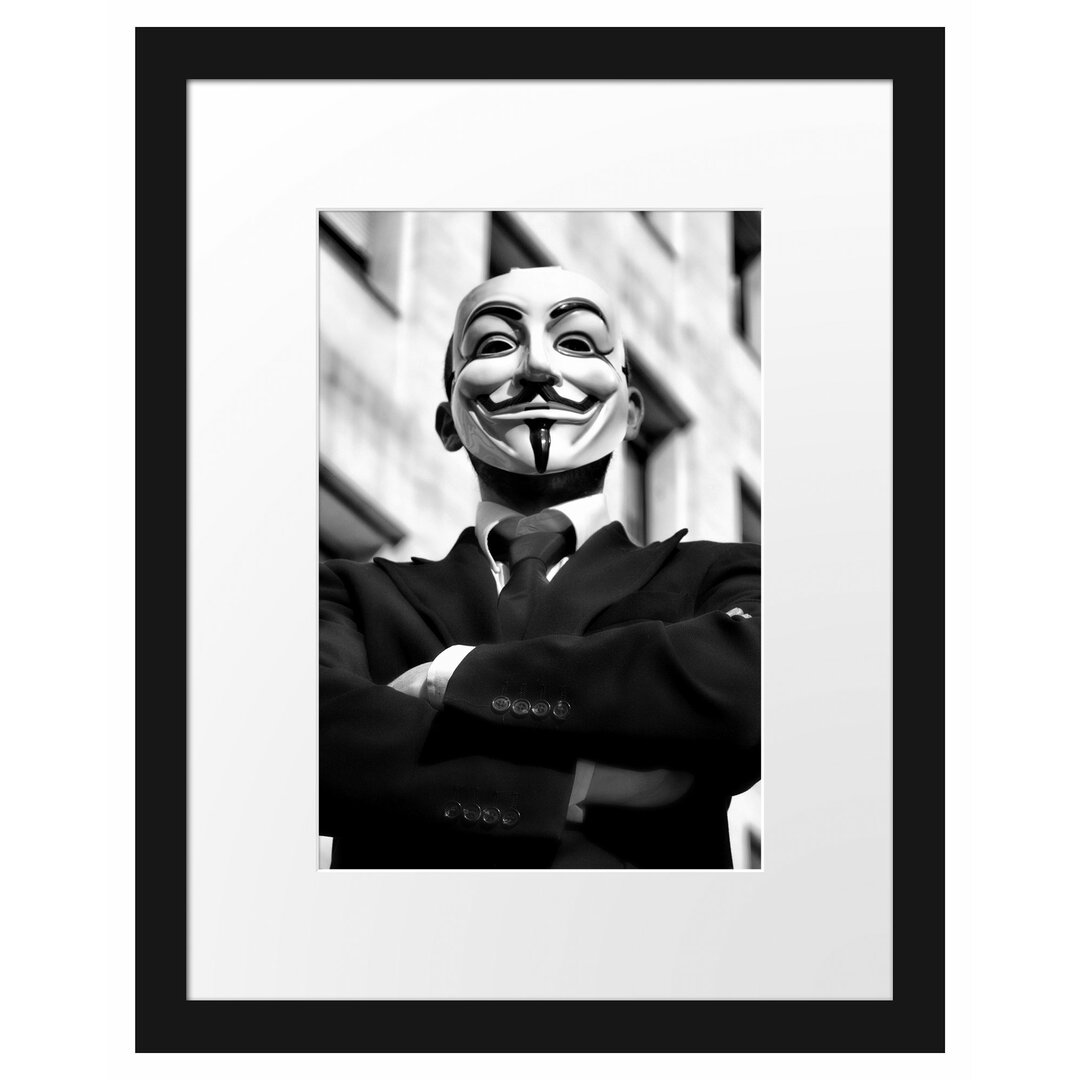 Gerahmtes Poster Anonymus Maske