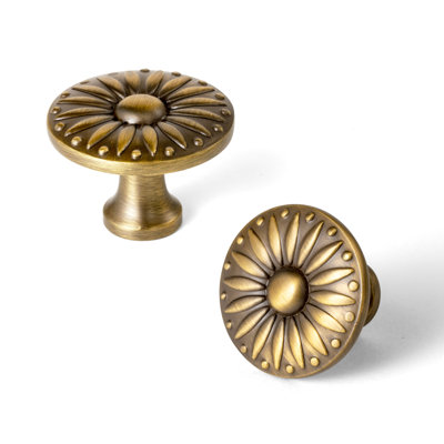 Vintage Floral Cabinet Knobs With 12 Color Options - Decorative Drawer Pulls For Farmhouse, Retro & Classic Home Styles