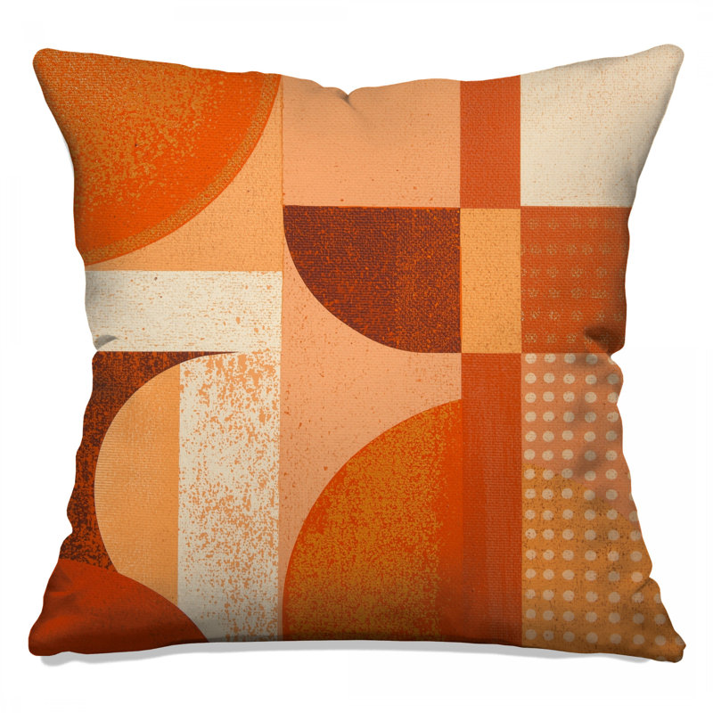 Coussins décoratifs à formes géométriques orange, 18 po x 18 po