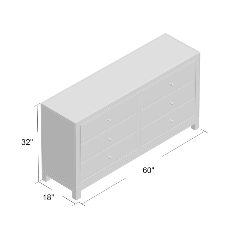 Fairgrove 60'' W 6-Drawer Glam Double Dresser
