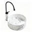 Lavabo de salle de bain vasque ronde en céramique noire avec robinet 14,57 pouces Topcraft