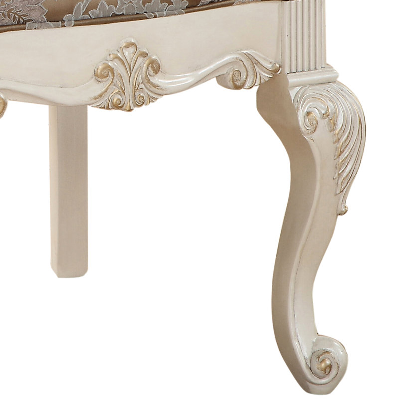 Élégantes chaises d'appoint en or rose et blanc perle 2 - Décoration de salle à manger sophistiquée de 2 Grace