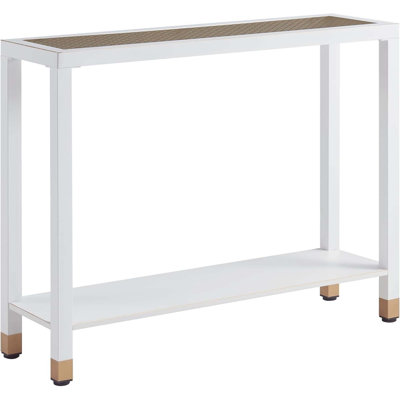 2-Tier Console Table With Glass Tabletop
