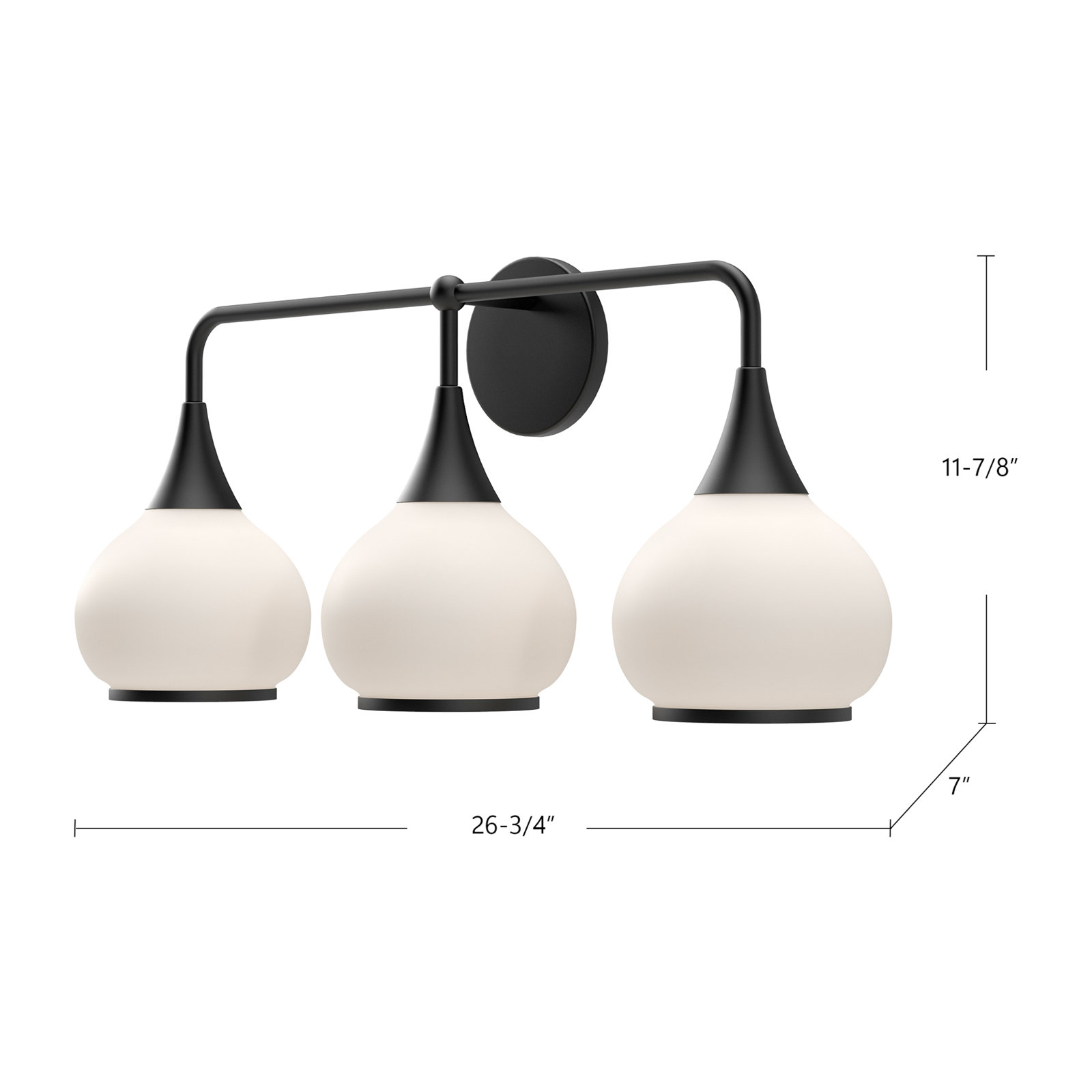 Marsi Vanity Light, Chrome, Opal Matte Glass, 3