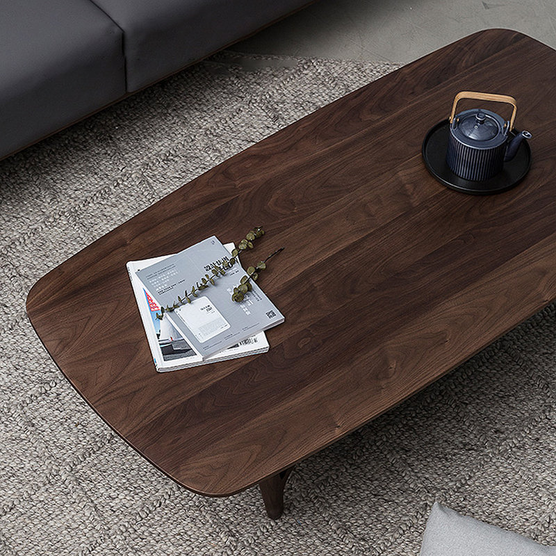 Table basse entièrement en bois de noyer noir, H 15,74 po x L 55,11 po x l 27,55 po