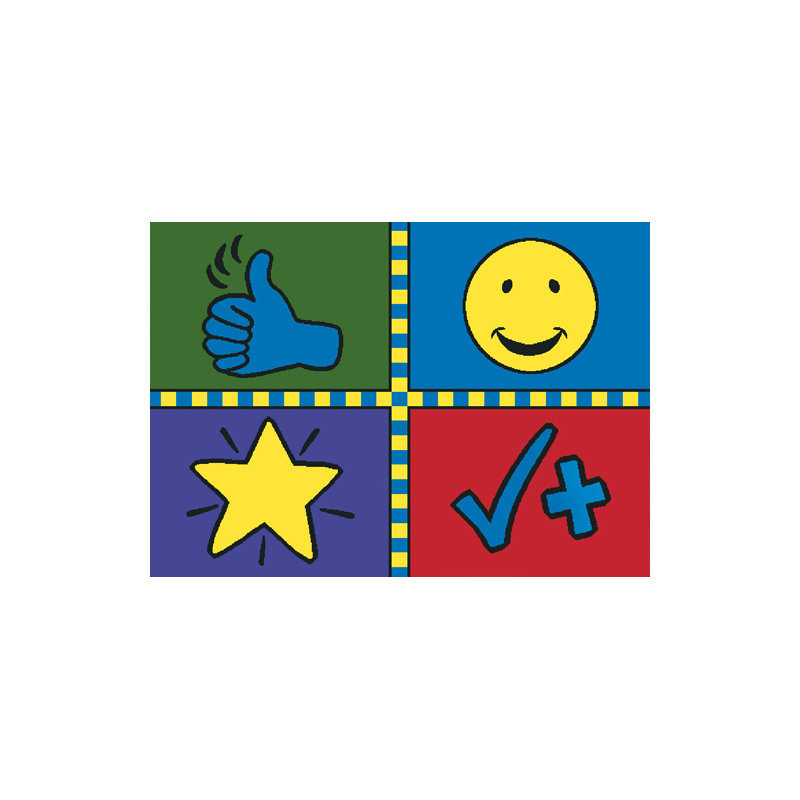 Tapis éducatif à motif de motivation, Rectangle 3 pi 10 po x 5 pi 4 po