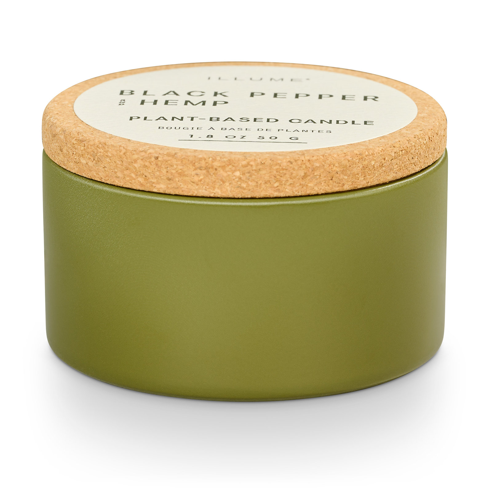 ILLUME Verde Ceramic Candle, Tin with Cork Lid