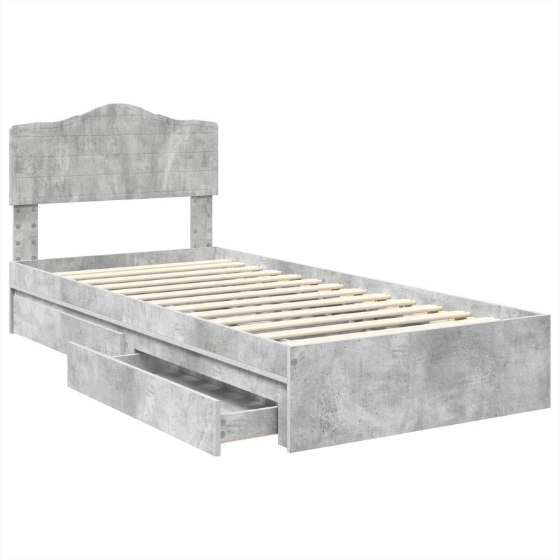 Bed, Concrete Grey, Small Single (2'6)