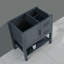 Meuble-lavabo gris 30 po - résistant à l'huile, à rayures, égratignures, bris, bleu foncé, poignée en bronze chic, pièce décorative bleue