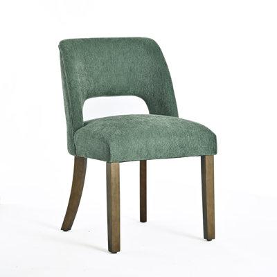 Upholstered Side Dining Chairs with Wood Legs Set of 2
