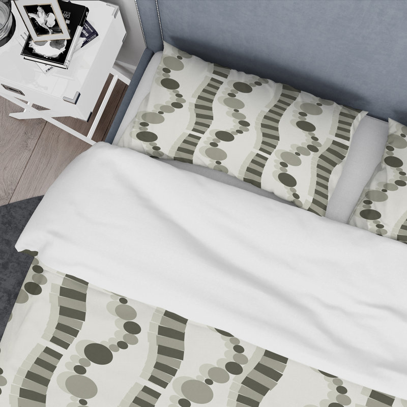 Ensemble de housse de couette monochrome VI Mid-Century, Housse de couette très grand et 2 taies