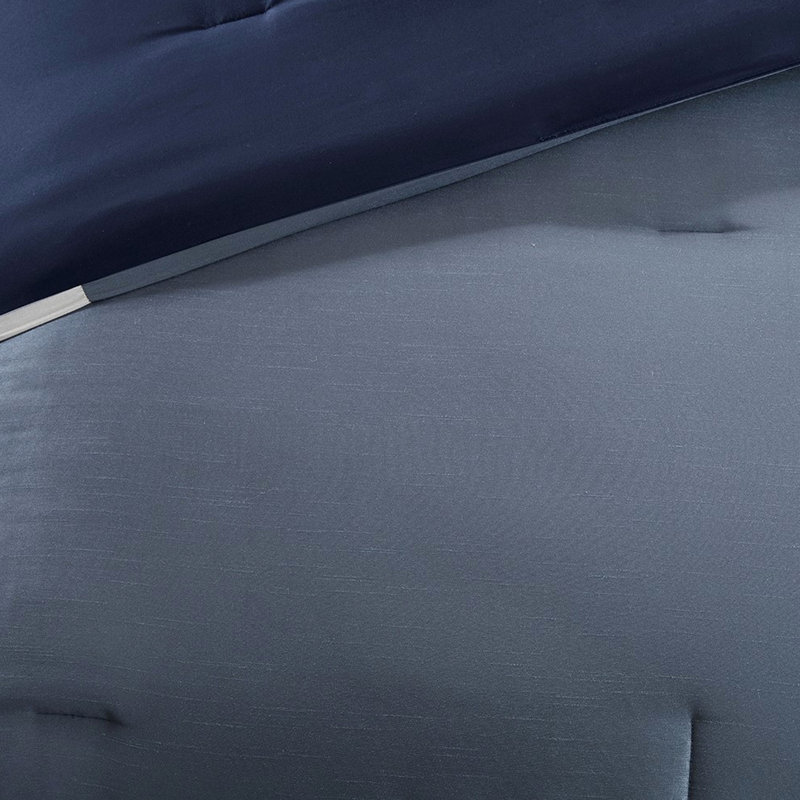 Édredon très grand bleu marine, 7 pièces, lavable à la machine, literie douillette pour la chambre 7 bleu marine, froissé, contemporain