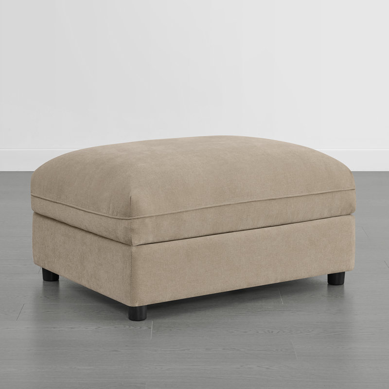 32.6" Comfy Upholstered Ottoman , Khaki