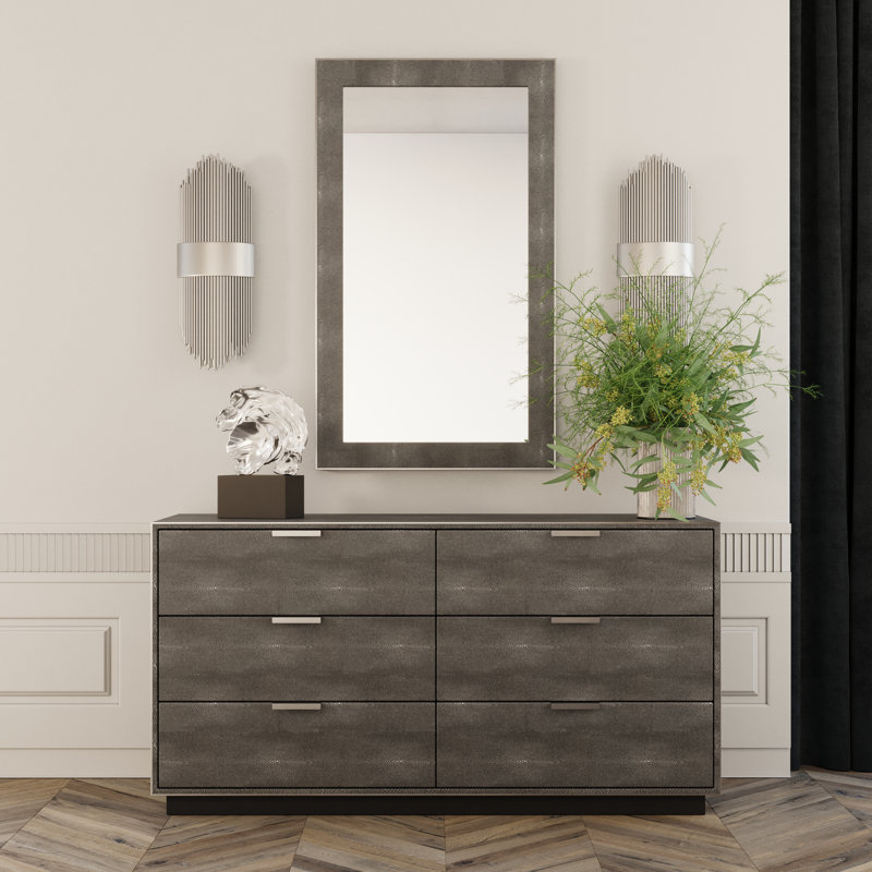 Antionett Engineered Wood Flat Wall Mirror