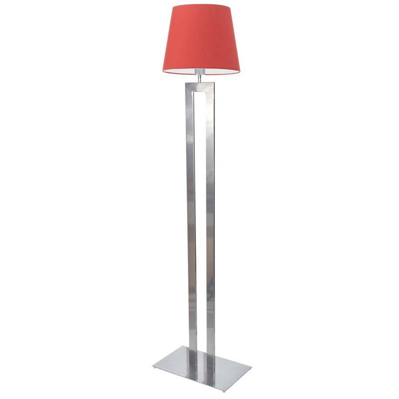 Arnes 172cm Traditional Floor Lamp, Silver, Red