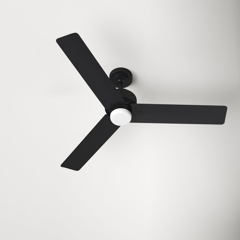 Saxony 68'' Ceiling Fan, Midnight Black with Black Blades