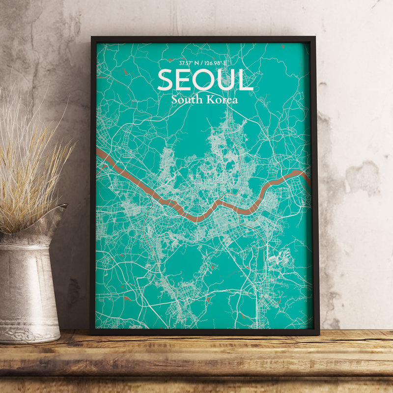 Seoul City Map - No Frame Print, 70.8cm H x 40.6cm W x 0.1cm D